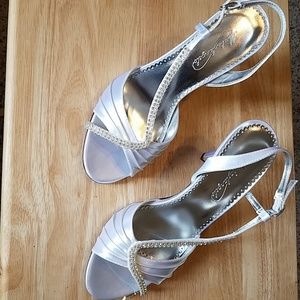 White, strappy dress sandals
